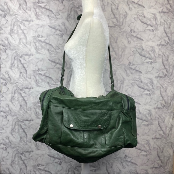 Green Leather Duffel Bag - Picture 1 of 13